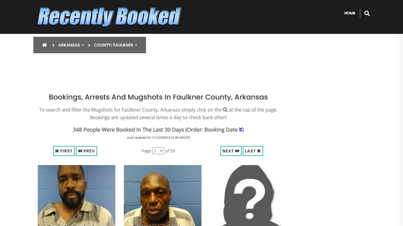 Bookings, Arrests and Mugshots in Faulkner County, Arkansas