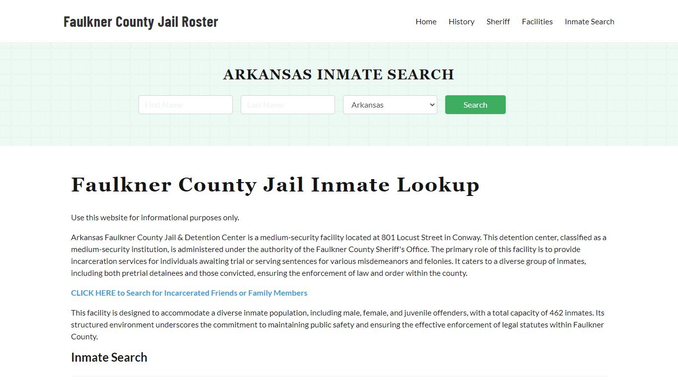 Faulkner County Jail Roster Lookup, AR, Inmate Search